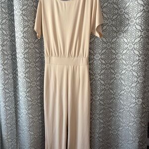 Beige Women's Wide-Leg Jumpsuit